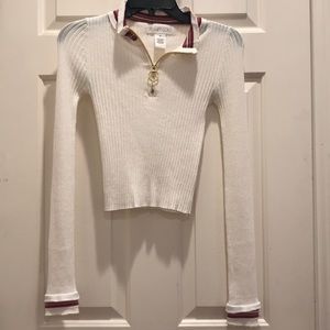 White mock neck long sleeve
